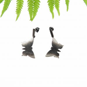 Kolczyki srebrne - Butterfly gray