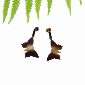 Kolczyki srebrne - Butterfly brown