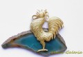 Broszka srebrna - Złoty kogut