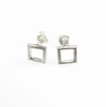 Mini kwadraciki - kolczyki srebrne 