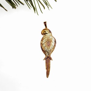 Wisiorek srebrny - Papuga brązowa duża