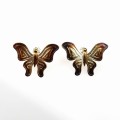 Brązowe motyle kolczyki handmade.