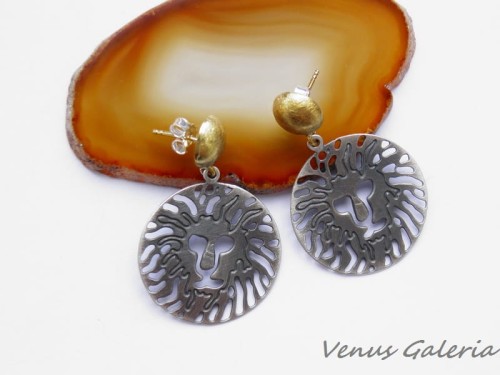 Kolczyki srebrne - Lwy