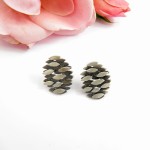 Srebrne szyszki - kolczyki 