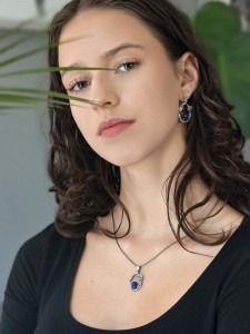 Kolczyki z lapis.