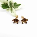 Kolczyki brązowe kwiatuszki.
