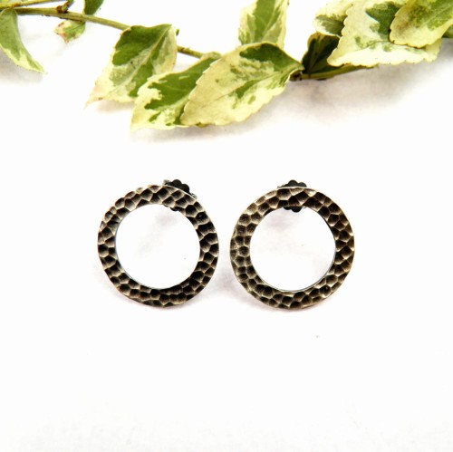 Kolczyki koła małe szare.