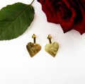 Złote serca kolczyki.