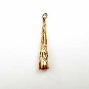 Wisiorek- Ażurowy stożek brązowy