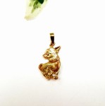 Zawieszka srebrna z Chihuahua brązowa mała