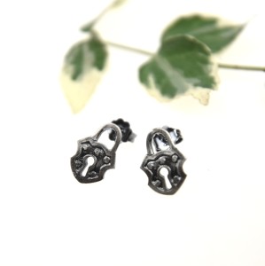 Kolczyki srebrne - Kłódeczki