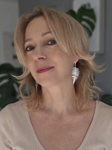 Paproć biała - duże kolczyki