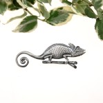 Broszka- Mały kameleon szary