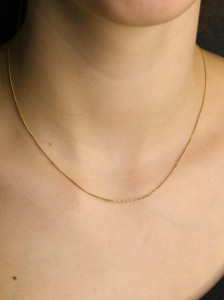 Łańcuszek ogniwkowy  1 mm  pozłocony- długość do wyboru 40-75 cm