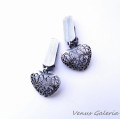 Klipsy srebrne - Heart black