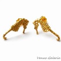 Kolczyki srebrne - Koniki morskie złote małe