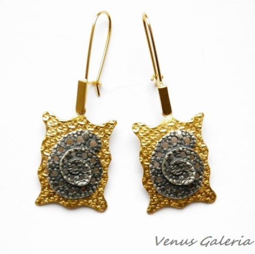 Kolczyki srebrne pozłacane - Kosmo III