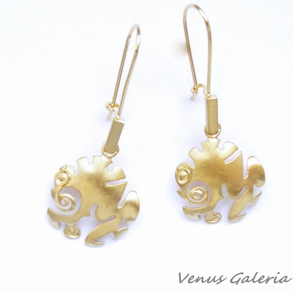 Kolczyki srebrne- Gold modern