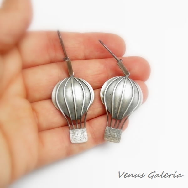 Balony duże - kolczyki srebrne