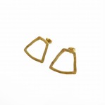 Trapezy złote - kolczyki srebrne